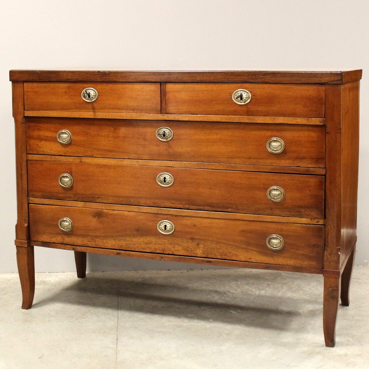 Antique Directoire Chest Of Drawers In Walnut - Italy 18th-photo-2