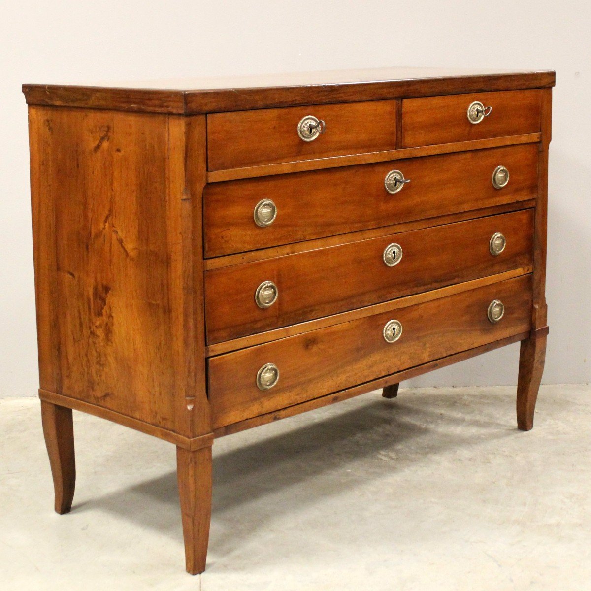 Antique Directoire Chest Of Drawers In Walnut - Italy 18th-photo-3