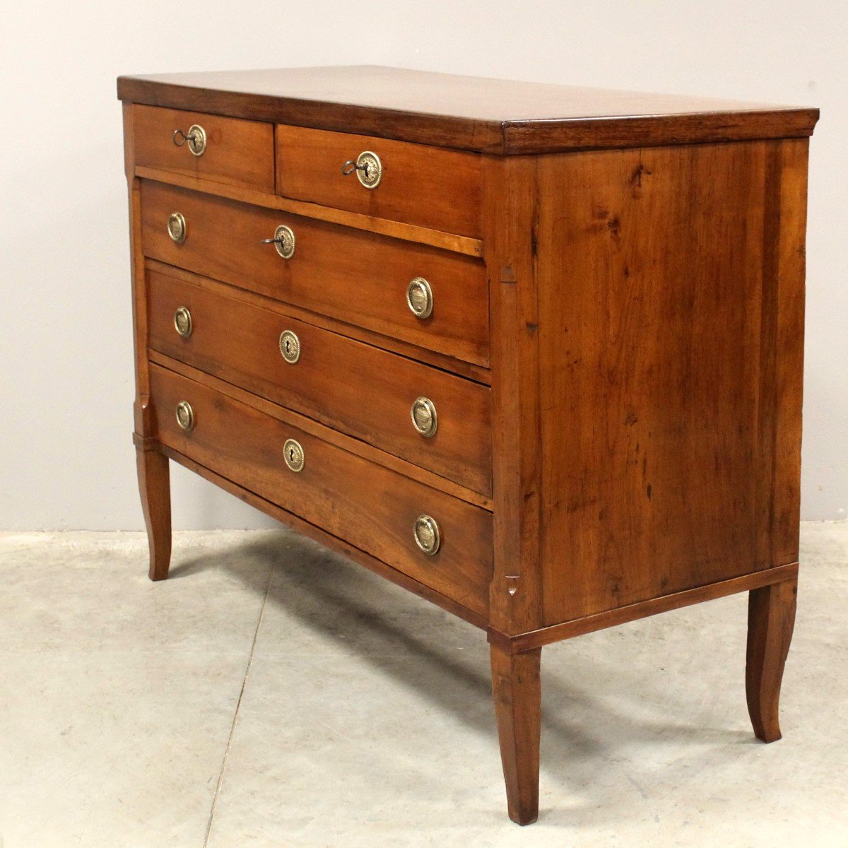 Antique Directoire Chest Of Drawers In Walnut - Italy 18th-photo-4