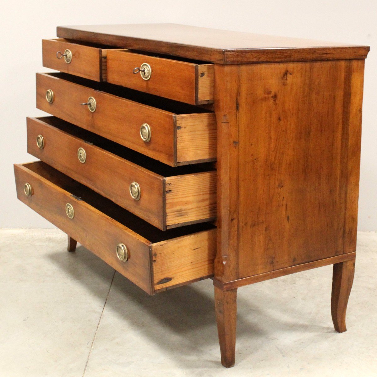 Antique Directoire Chest Of Drawers In Walnut - Italy 18th-photo-2