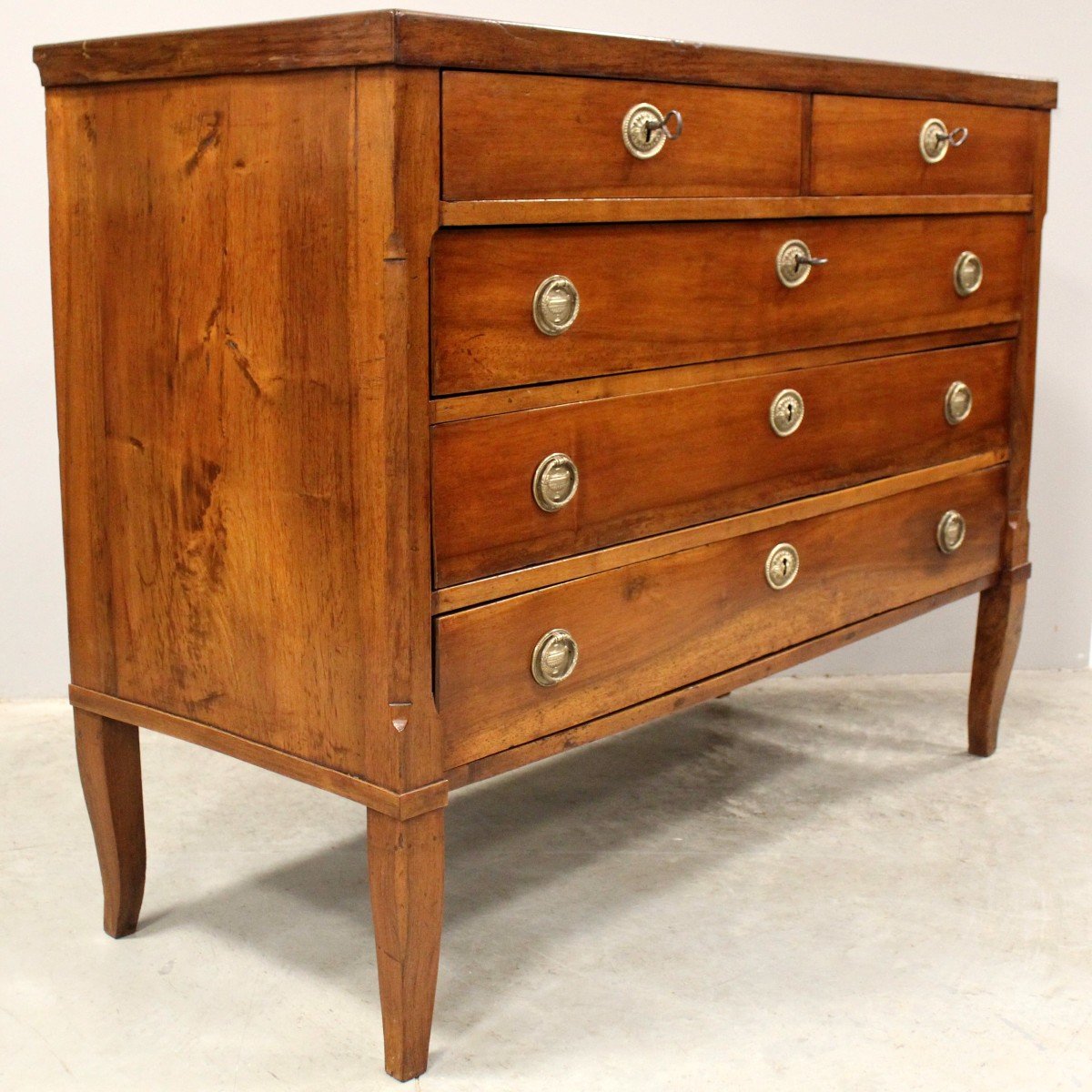 Antique Directoire Chest Of Drawers In Walnut - Italy 18th-photo-5