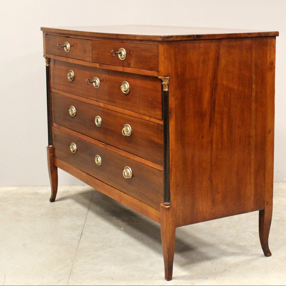 Antique Directoire Chest Of Drawers In Cherrywood - Italy 18th-photo-3