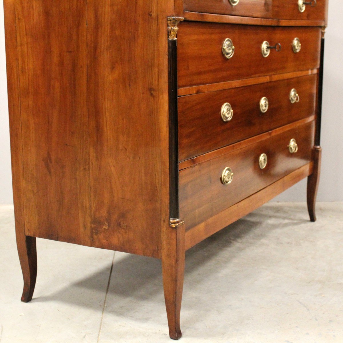 Antique Directoire Chest Of Drawers In Cherrywood - Italy 18th-photo-3