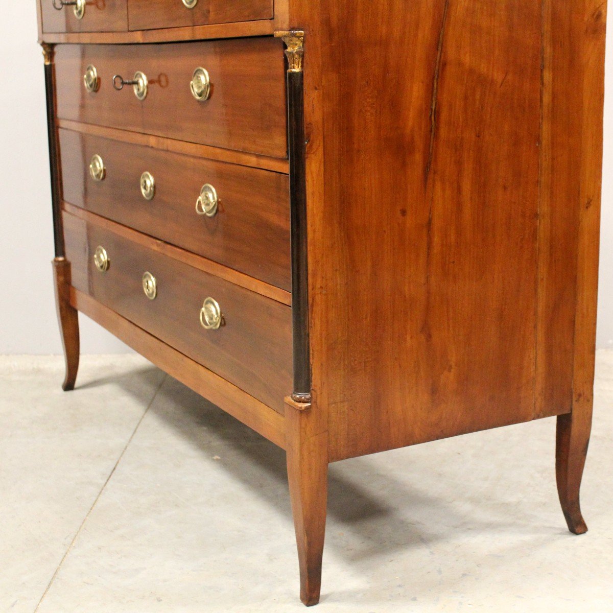 Antique Directoire Chest Of Drawers In Cherrywood - Italy 18th-photo-4