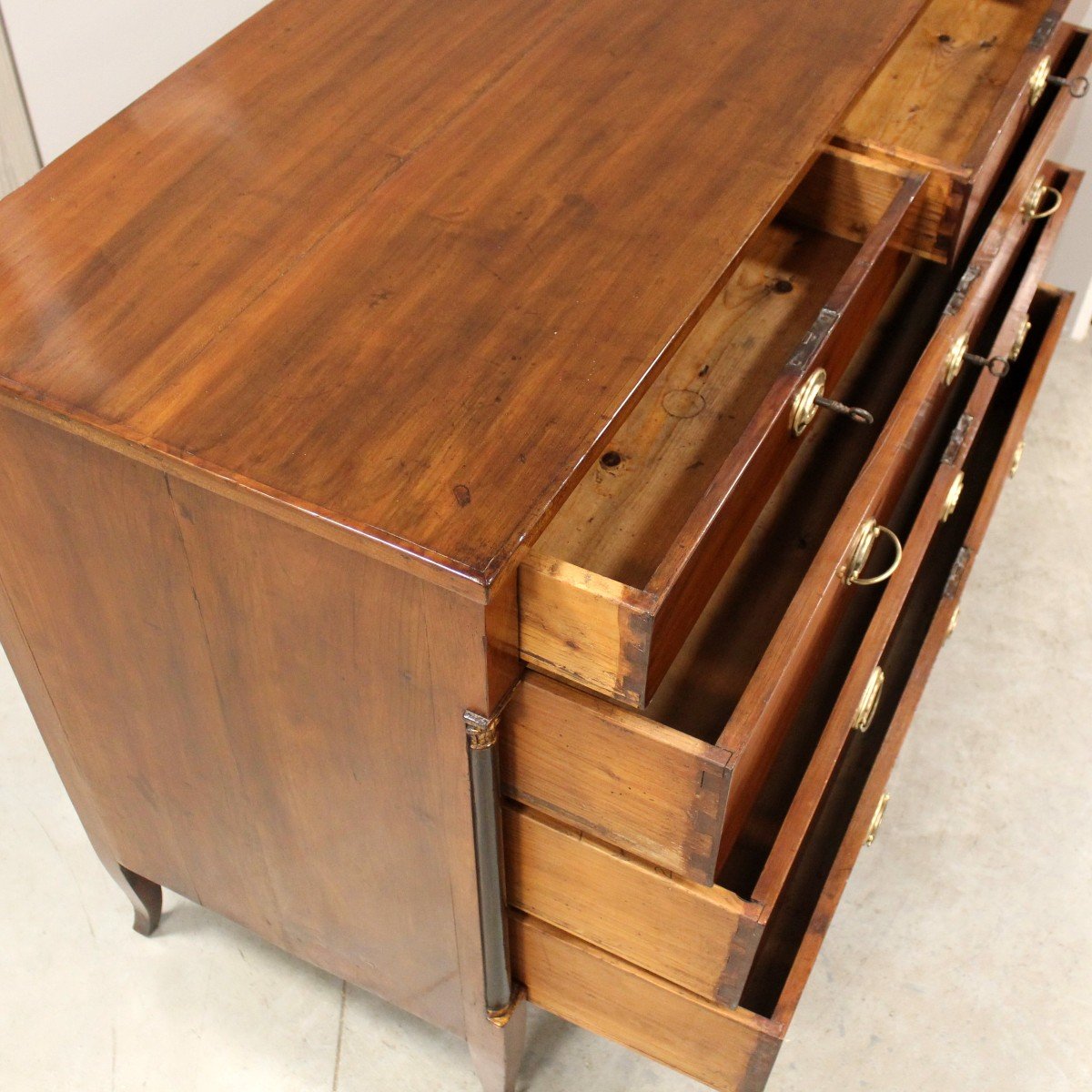 Antique Directoire Chest Of Drawers In Cherrywood - Italy 18th-photo-5