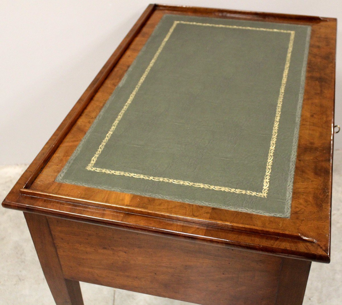 Ancien bureau table à écrire d'époque Directoire en noyer - Italie 19ème-photo-4