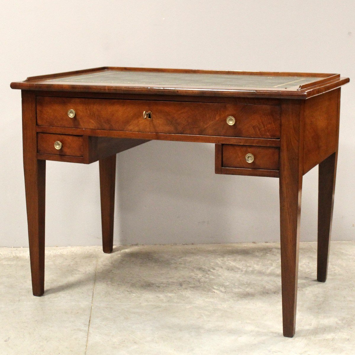 Ancien bureau table à écrire d'époque Directoire en noyer - Italie 19ème