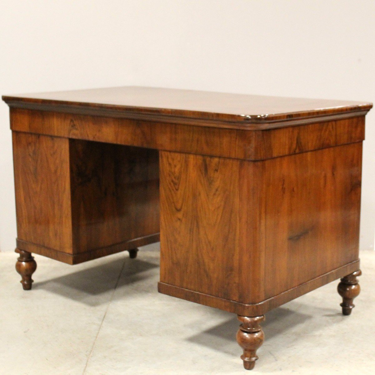 Antique Louis Philippe Table Writing Desk In Walnut - Italy 19th-photo-7