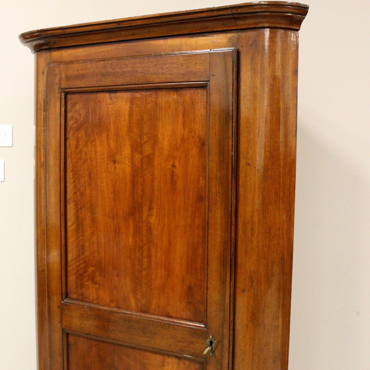 Antique Louis Philippe Corner Cabinet Cupboard In Walnut - Italy 19th -*b*-photo-2