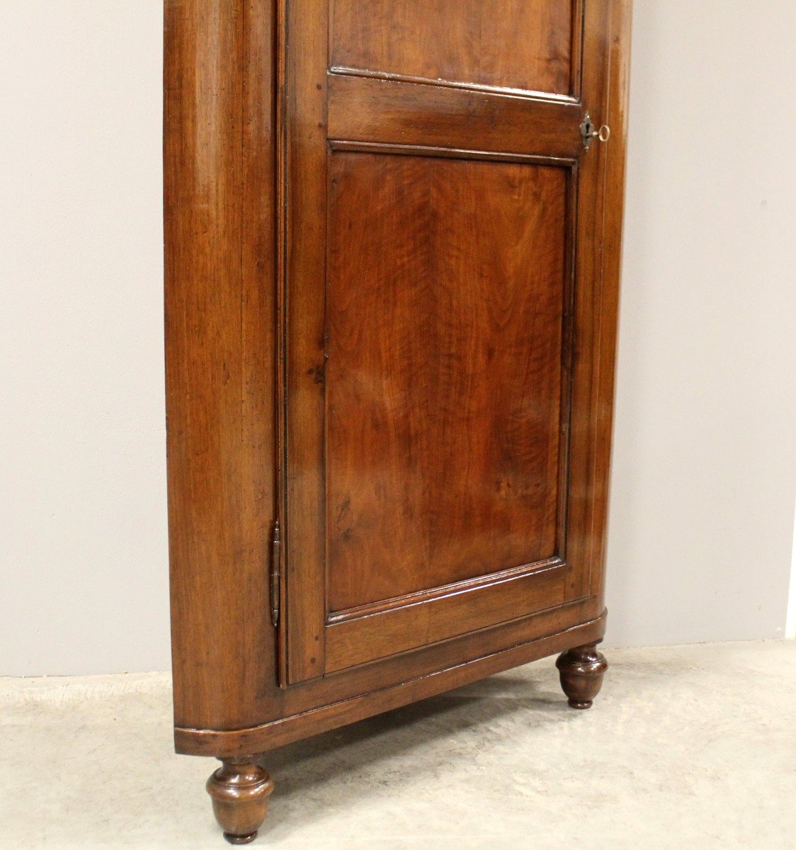 Antique Louis Philippe Corner Cabinet Cupboard In Walnut - Italy 19th -*b*-photo-5