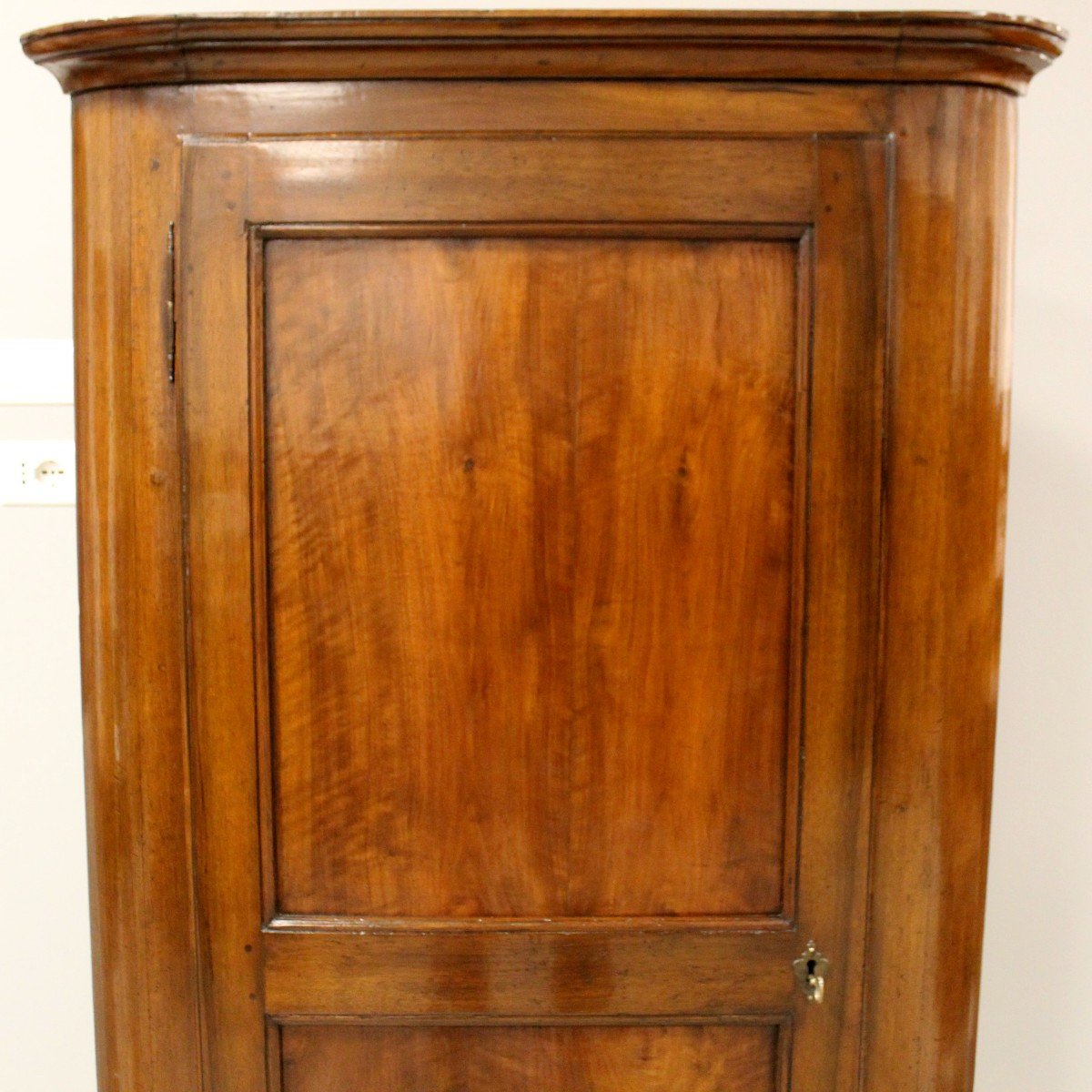 Antique Louis Philippe Corner Cabinet Cupboard In Walnut - Italy 19th -*b*-photo-6