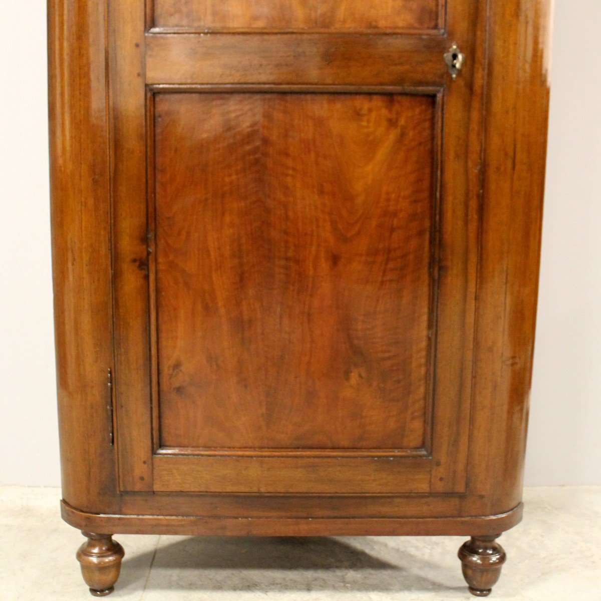 Antique Louis Philippe Corner Cabinet Cupboard In Walnut - Italy 19th -*b*-photo-7