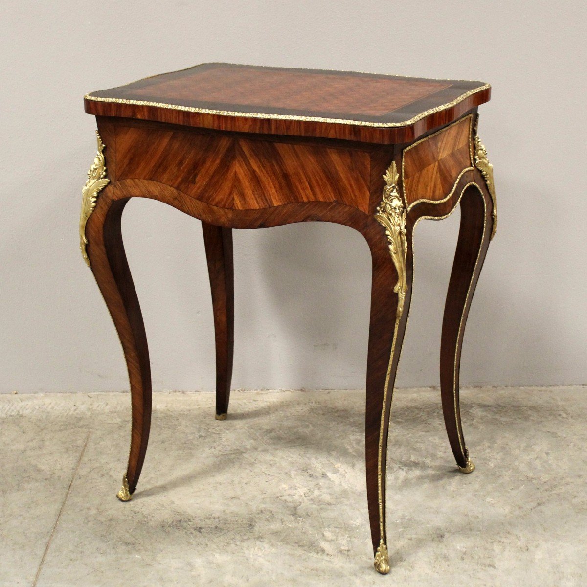 Antique Napoleon III Table In Marquetry - 19th-photo-4