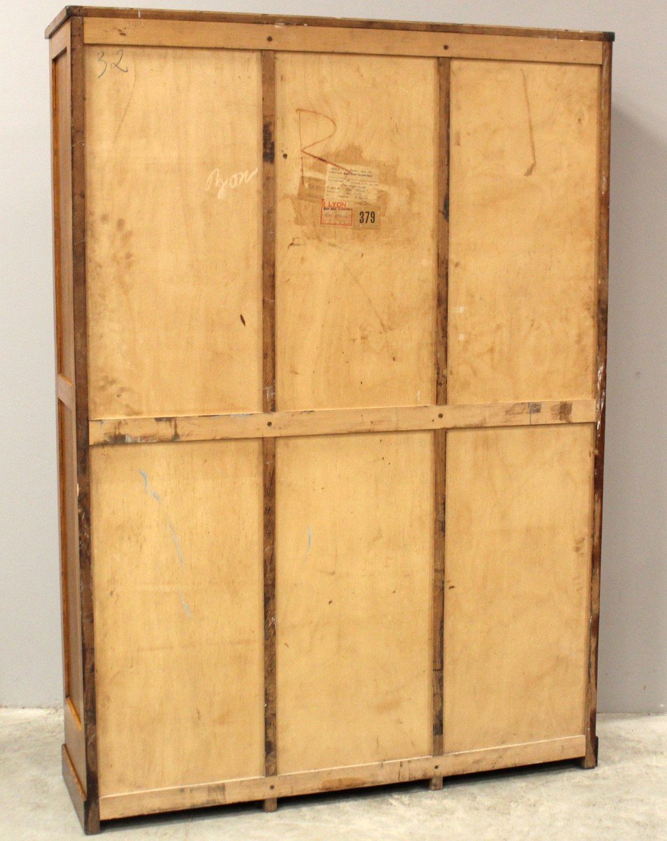 Antique Binder Rolling Curtain Filing Cabinet In Oak-photo-4