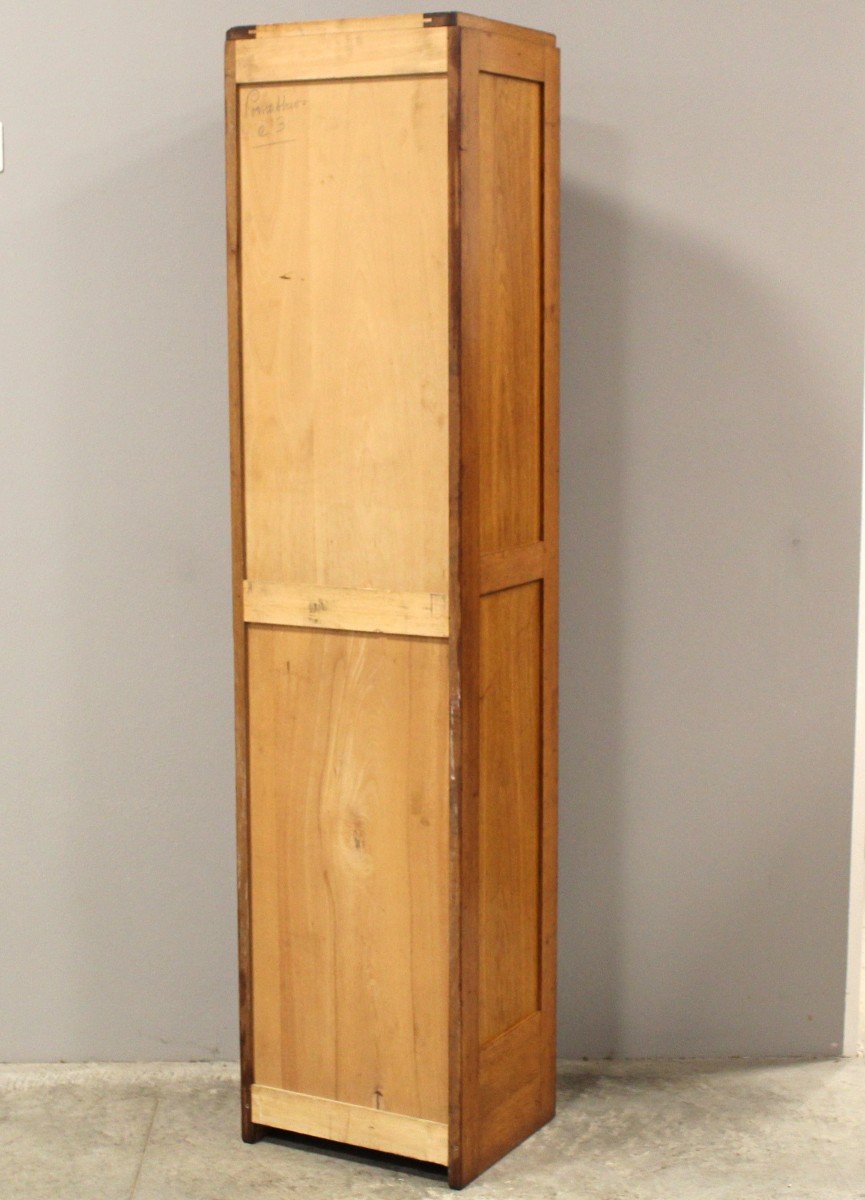 Antique Binder Rolling Curtain Filing Cabinet In Oak-photo-3