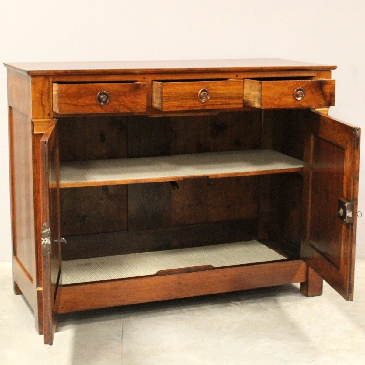 Antique Restoration Sideboard Dresser Cabinet Cupboard Buffet In Walnut – 19th-photo-7