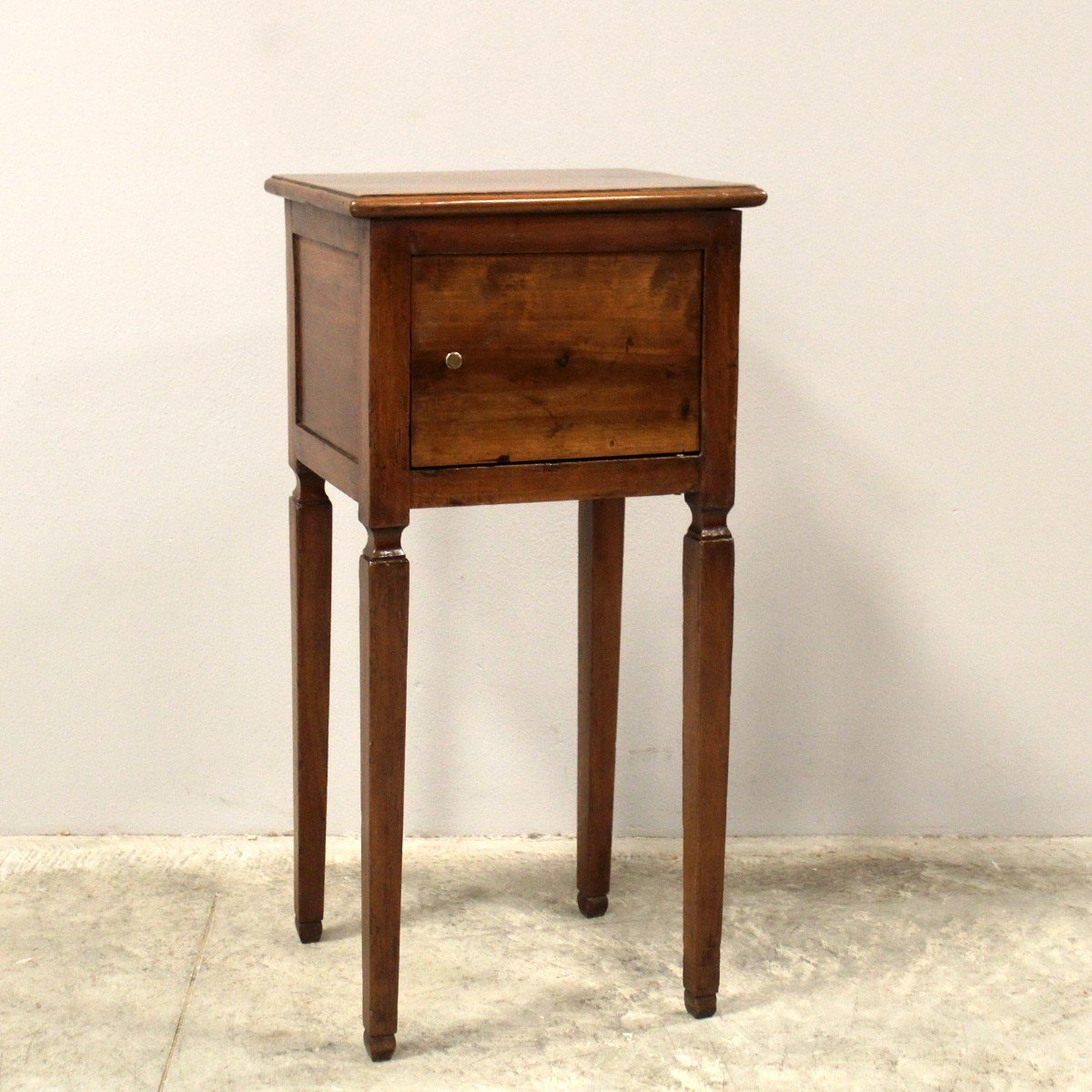 Antique Louis XVI Bedside Table Cabinet In Walnut - Italy 18th-photo-2