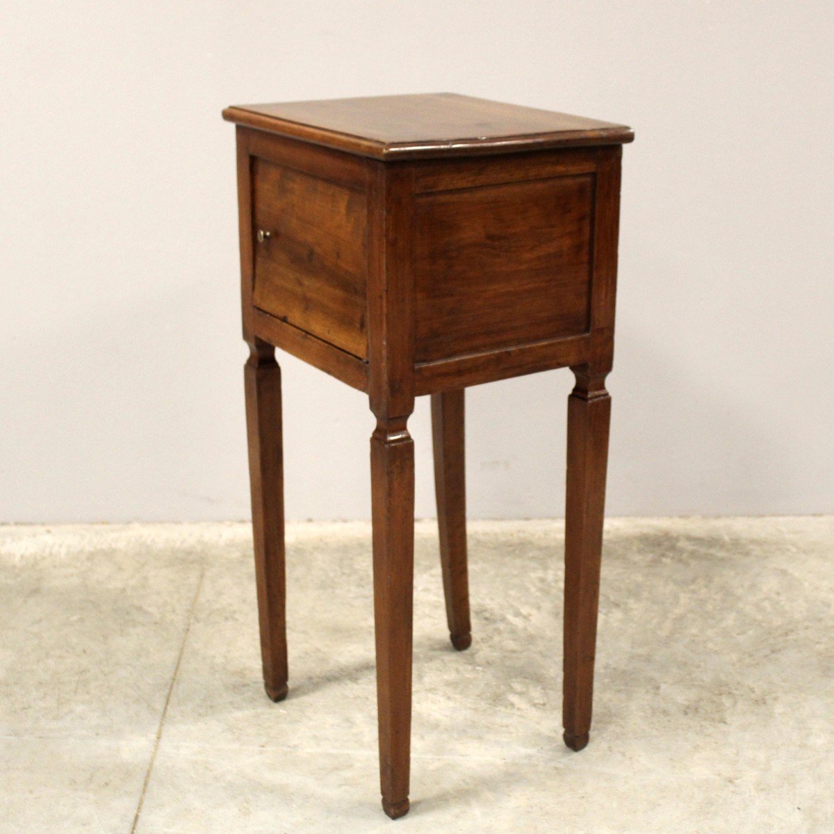 Antique Louis XVI Bedside Table Cabinet In Walnut - Italy 18th-photo-4