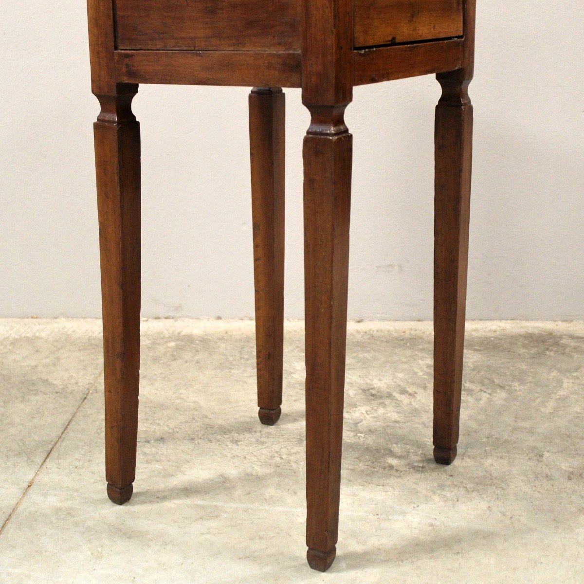 Antique Louis XVI Bedside Table Cabinet In Walnut - Italy 18th-photo-2