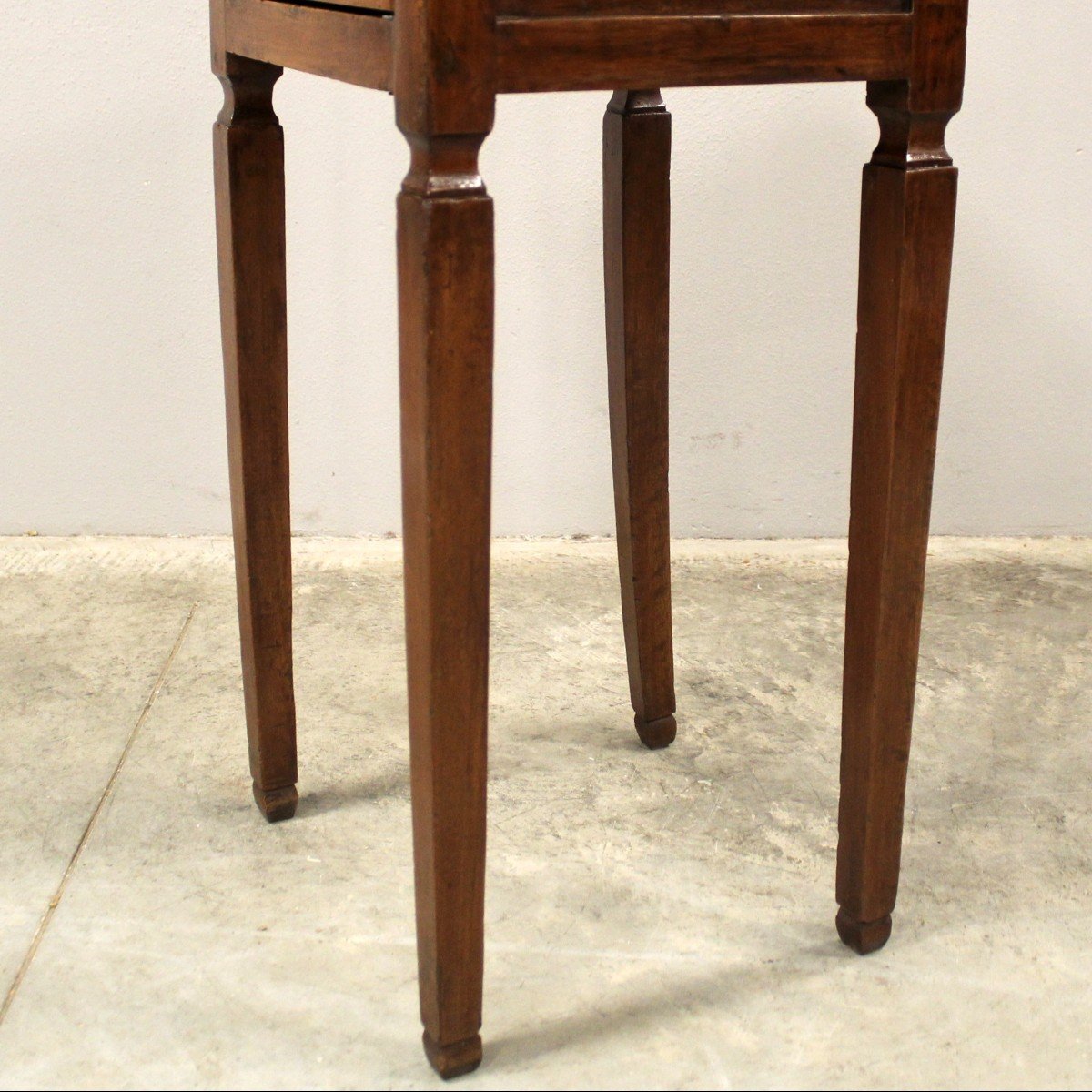 Antique Louis XVI Bedside Table Cabinet In Walnut - Italy 18th-photo-4