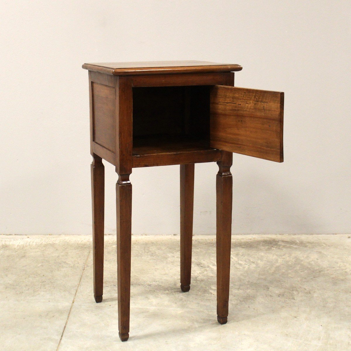 Antique Louis XVI Bedside Table Cabinet In Walnut - Italy 18th-photo-5