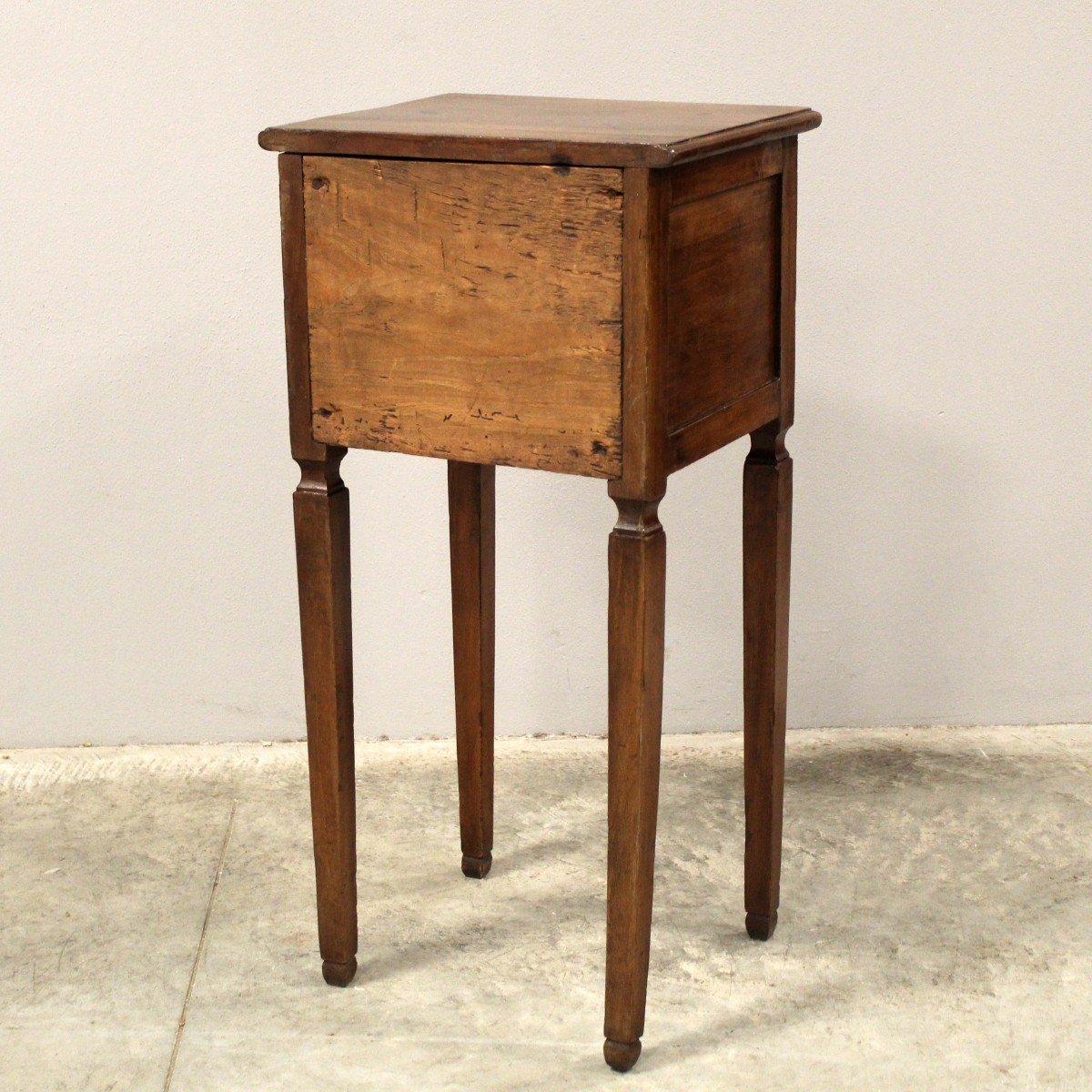 Antique Louis XVI Bedside Table Cabinet In Walnut - Italy 18th-photo-6