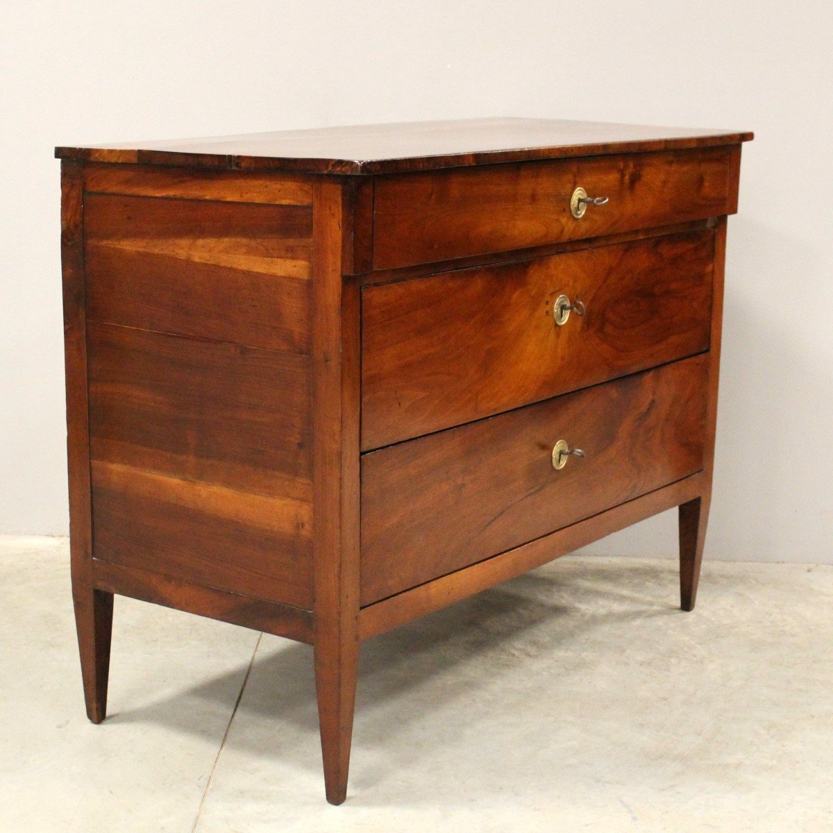 Antique Directoire Chest Of Drawers In Walnut - Italy 18th-photo-2