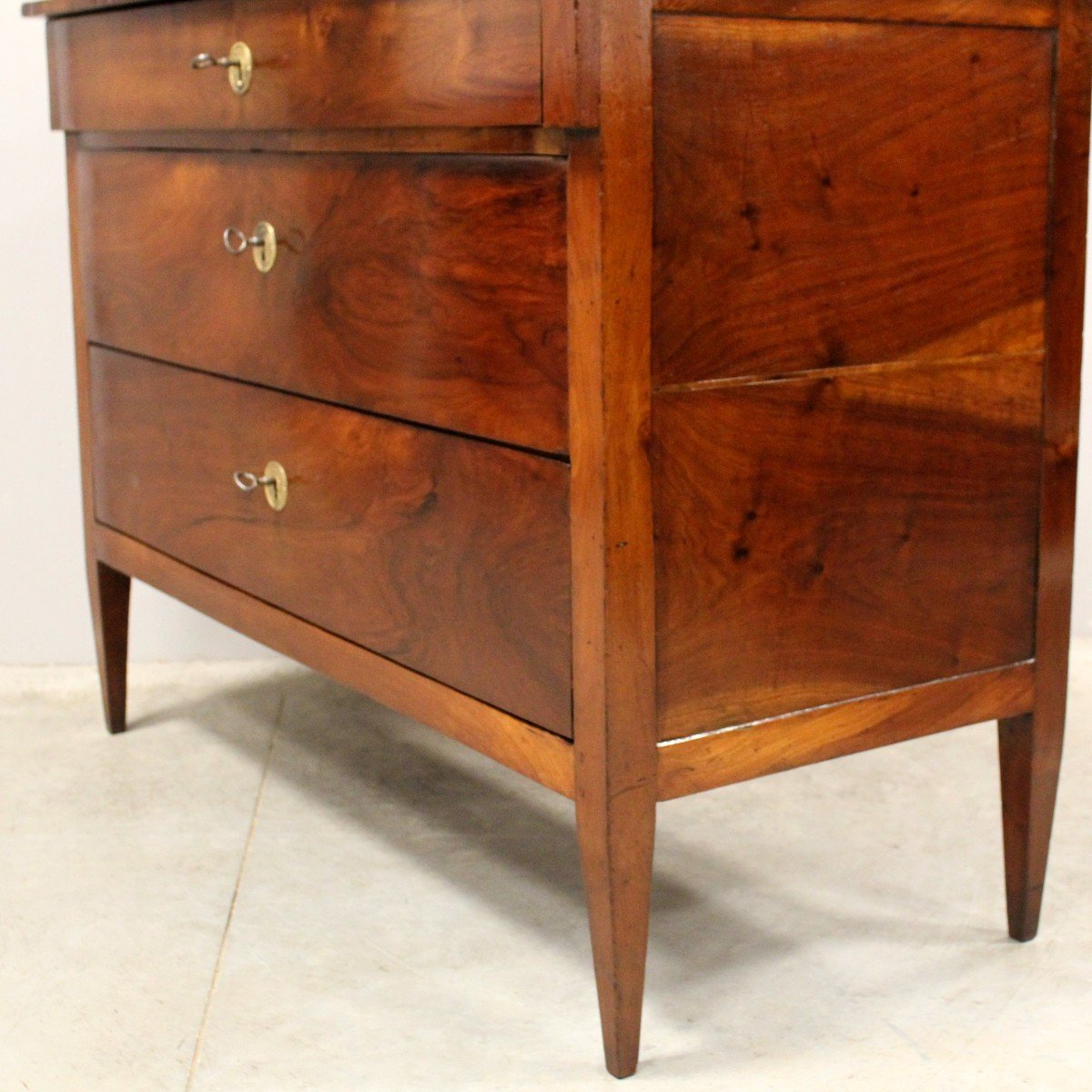 Antique Directoire Chest Of Drawers In Walnut - Italy 18th-photo-5