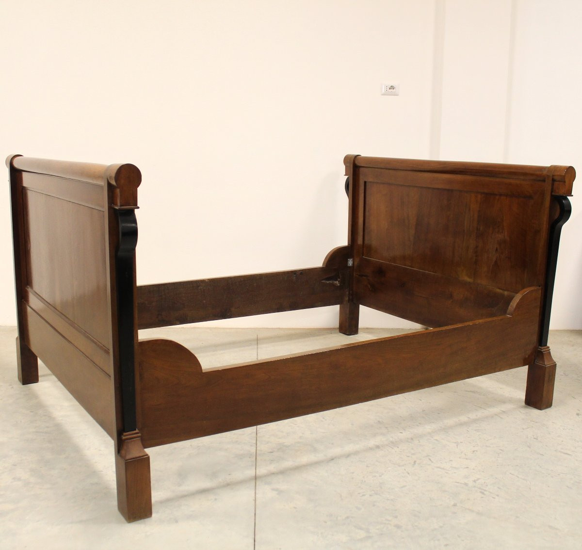 Antique Empire Bed In Walnut - Italy 19th-photo-2