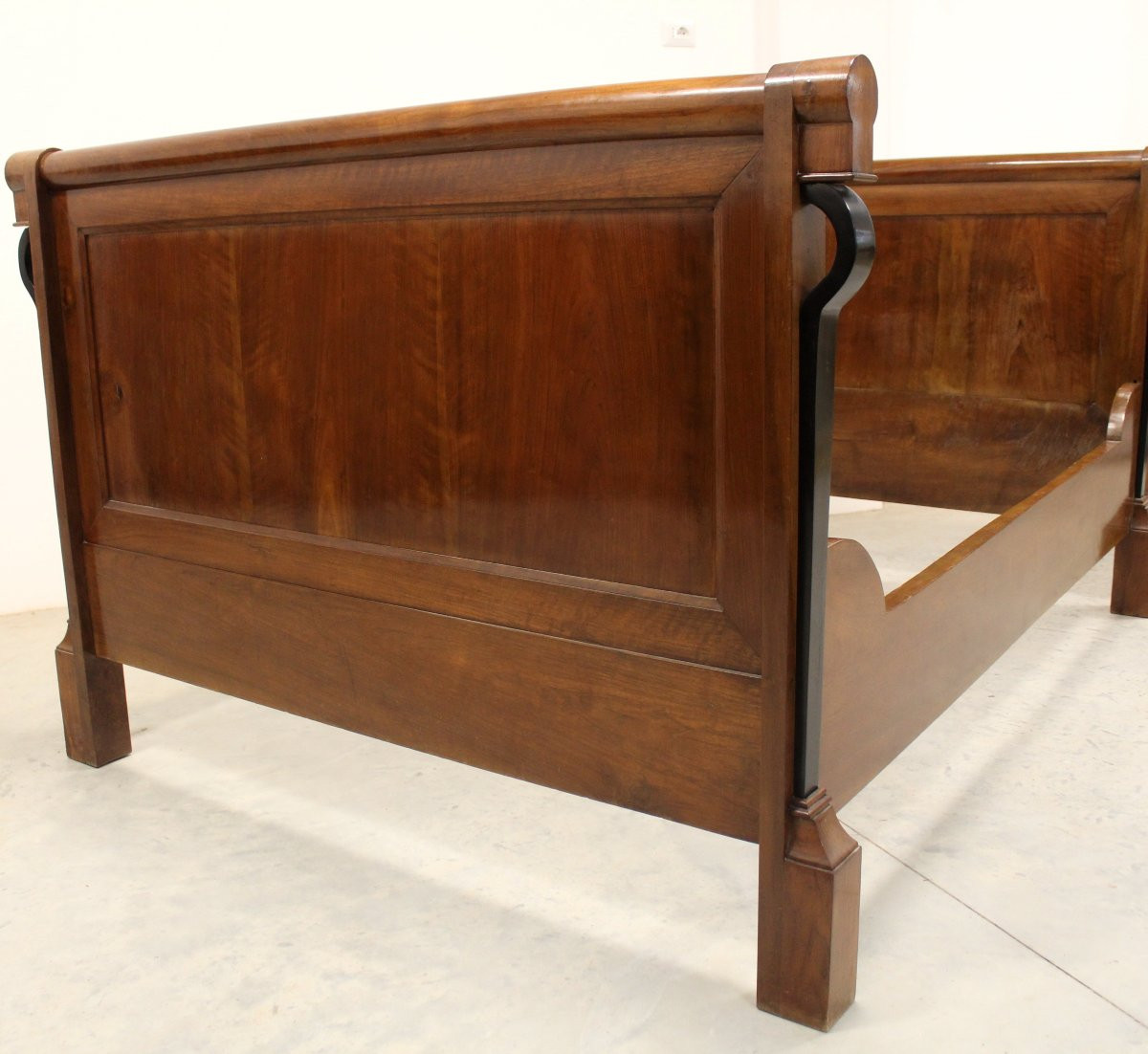 Antique Empire Bed In Walnut - Italy 19th-photo-4