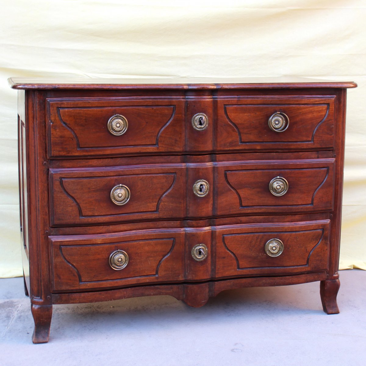 Antique Louis XV Dresser Commode Chest Of Drawers In Walnut - 18th Century-photo-2