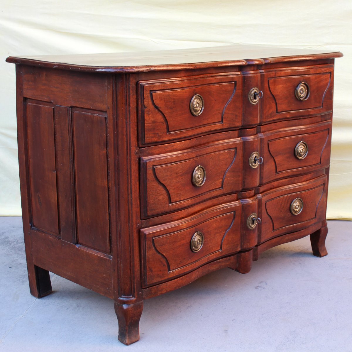 Antique Louis XV Dresser Commode Chest Of Drawers In Walnut - 18th Century-photo-3