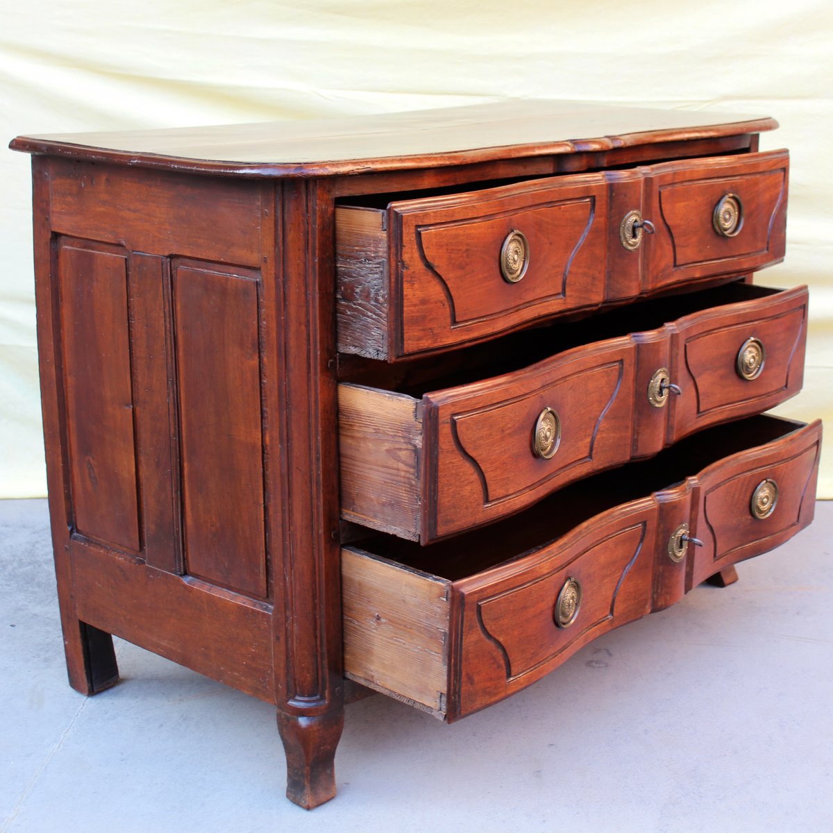 Antique Louis XV Dresser Commode Chest Of Drawers In Walnut - 18th Century-photo-3