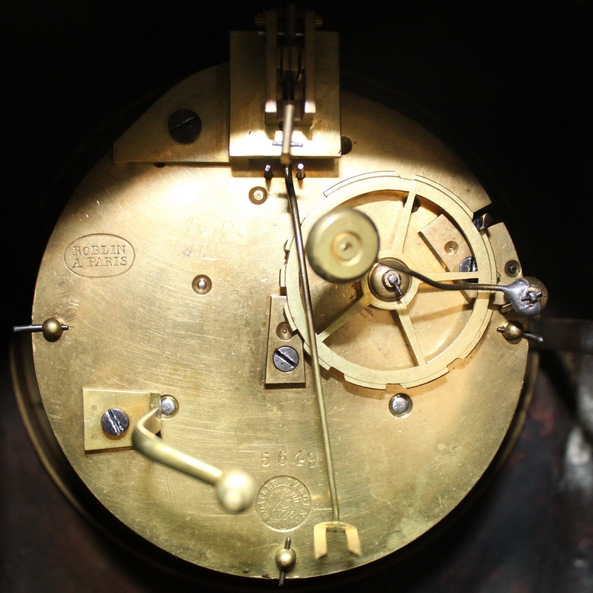 Ancien Horloge Pendule d'époque Louis Philippe en bronze doré (H.71) - 19ème-photo-7