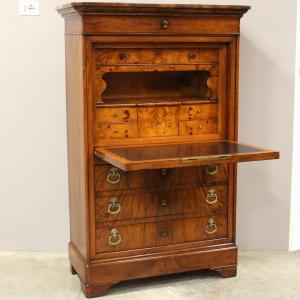 Antique Louis Philippe Secretaire In Walnut - 19th