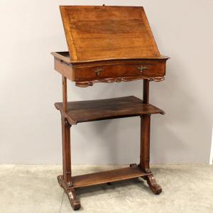 Antique Table Writing Desk Lectern In Walnut - 19th