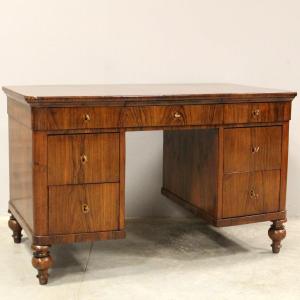 Ancien bureau d'époque Louis Philippe en noyer - Italie 19ème