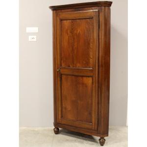 Antique Louis Philippe Corner Cabinet Cupboard In Walnut - Italy 19th -*a*