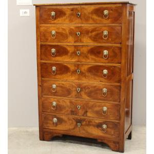 Antique Restoration Weekly Chest Of Drawers In Walnut - 19th