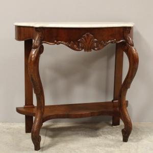 Antique Louis Philippe Console In Walnut - Italy 19th