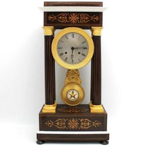 Antique Charles X Pendulum Clock In Rosewood Inlaid (h.51) – 19th