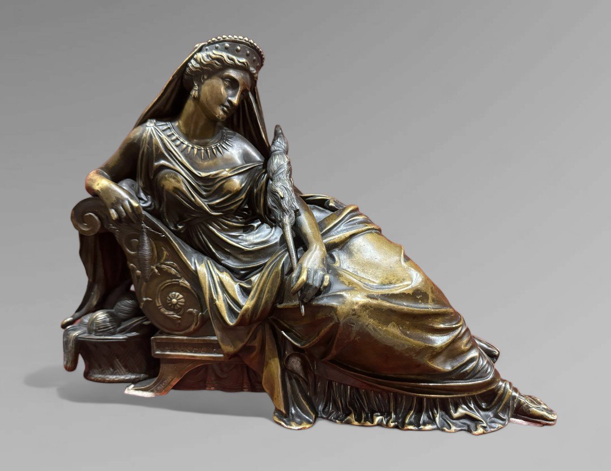 Penelope, Bronze Sculpture Jean Jacques Feuchere - France 19th Century