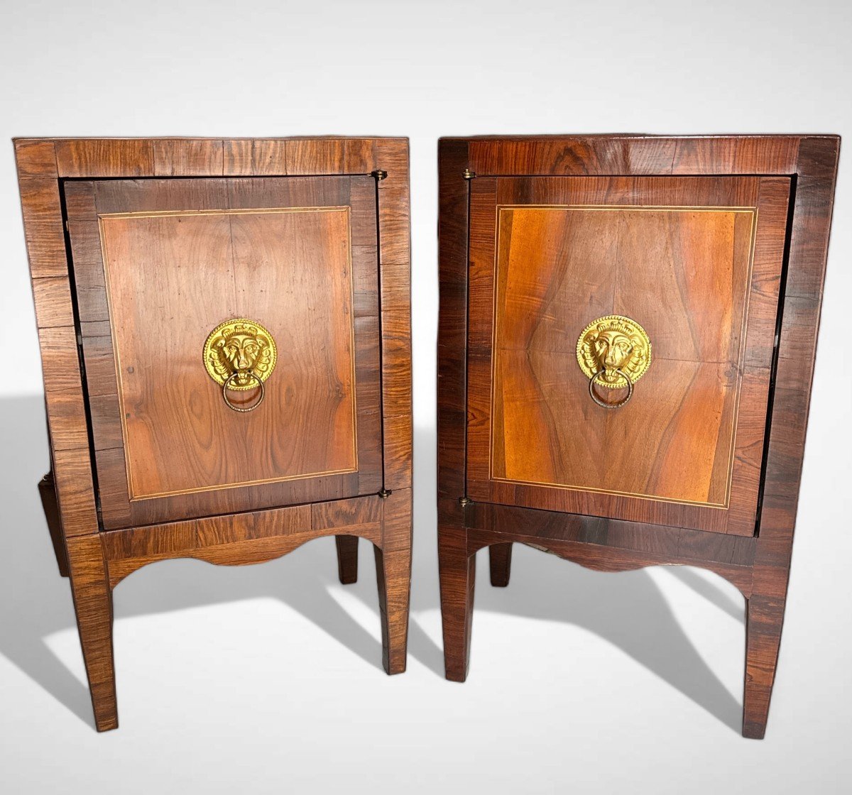 Pair Of Walnut Night Side Tables - Directorio Period-photo-3