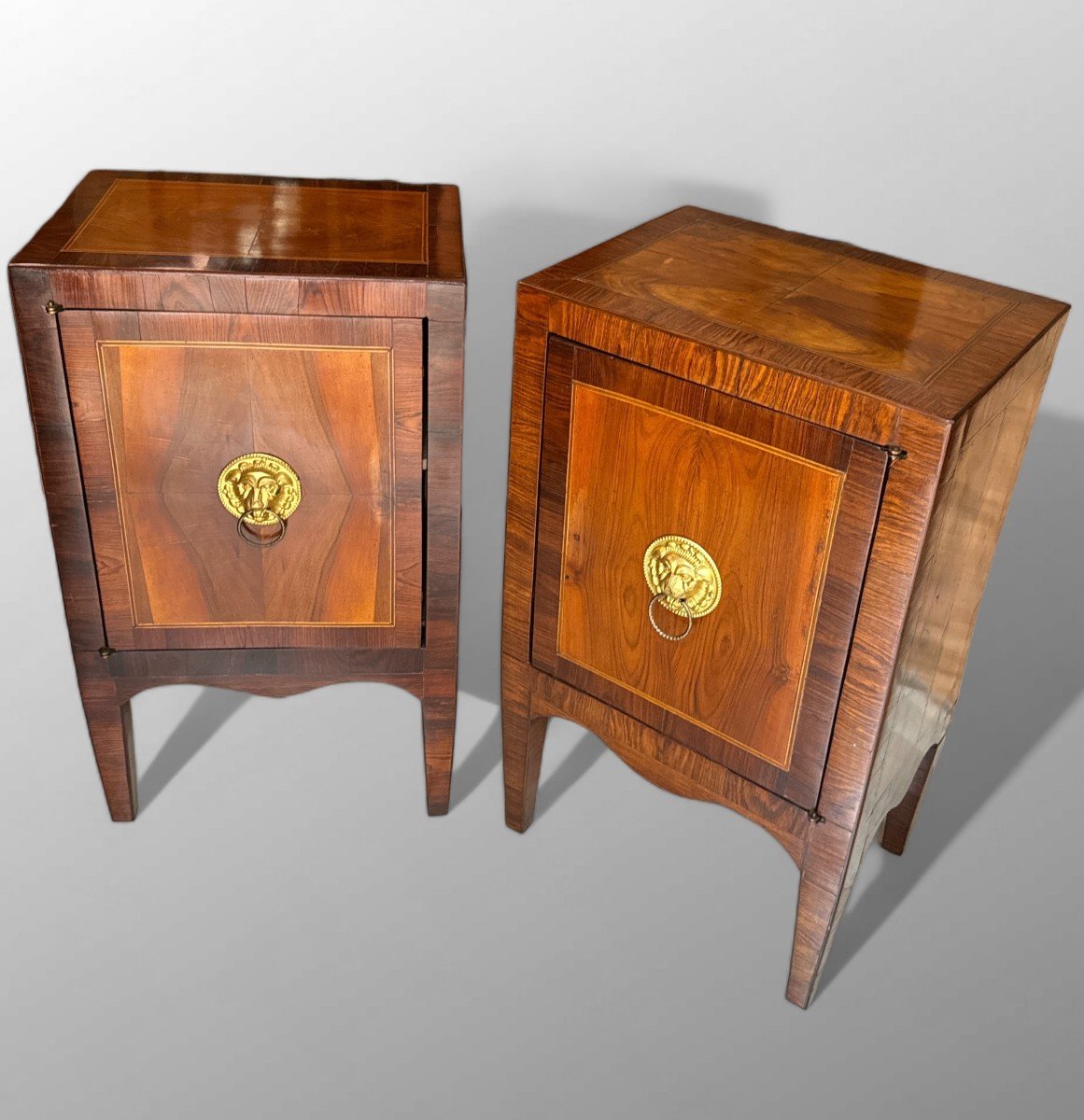 Pair Of Walnut Night Side Tables - Directorio Period-photo-4