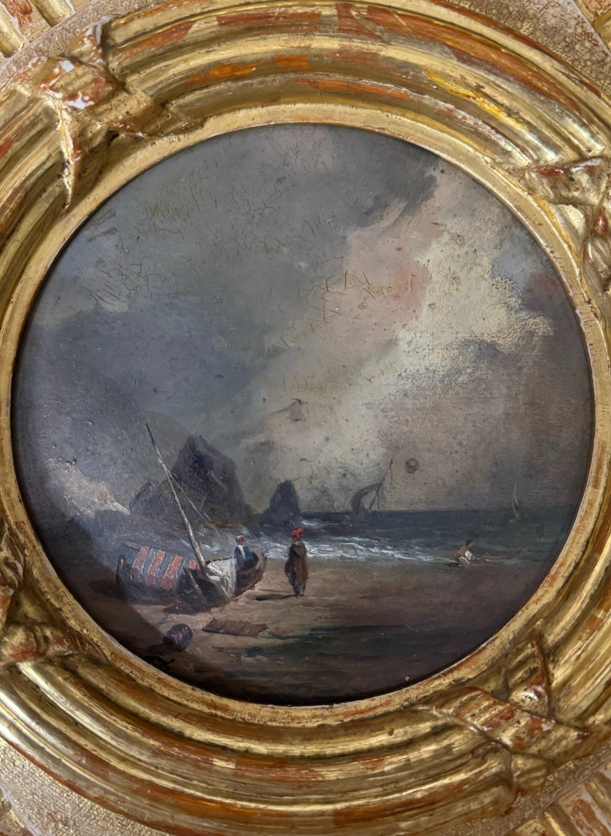 Pair Of Sea Landscapes - Early 19th Century-photo-1