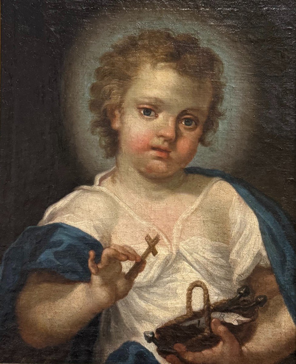 Enfant Jésus - Peinture à l'Huile Sur Toile -attribué à Giuseppe Angeli-photo-2