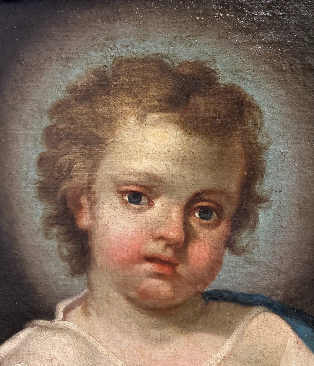 Baby Jesus ​​- Painting On Canvas - Attr. Giuseppe Angeli-photo-1