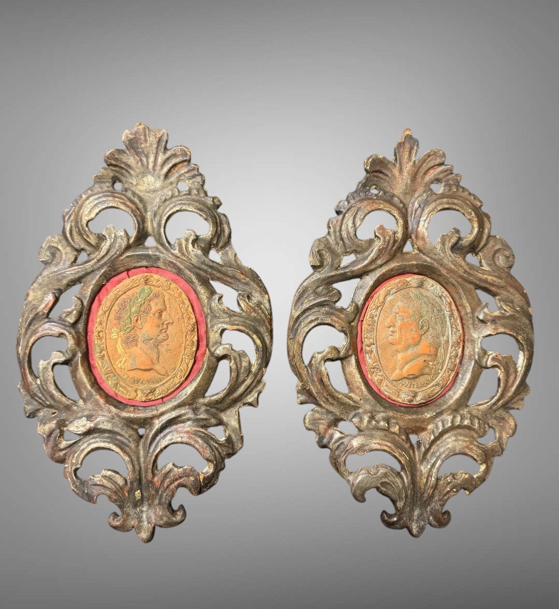 Oval Medallions Of Roman Emperors In Terracotta - 18th Century-photo-4