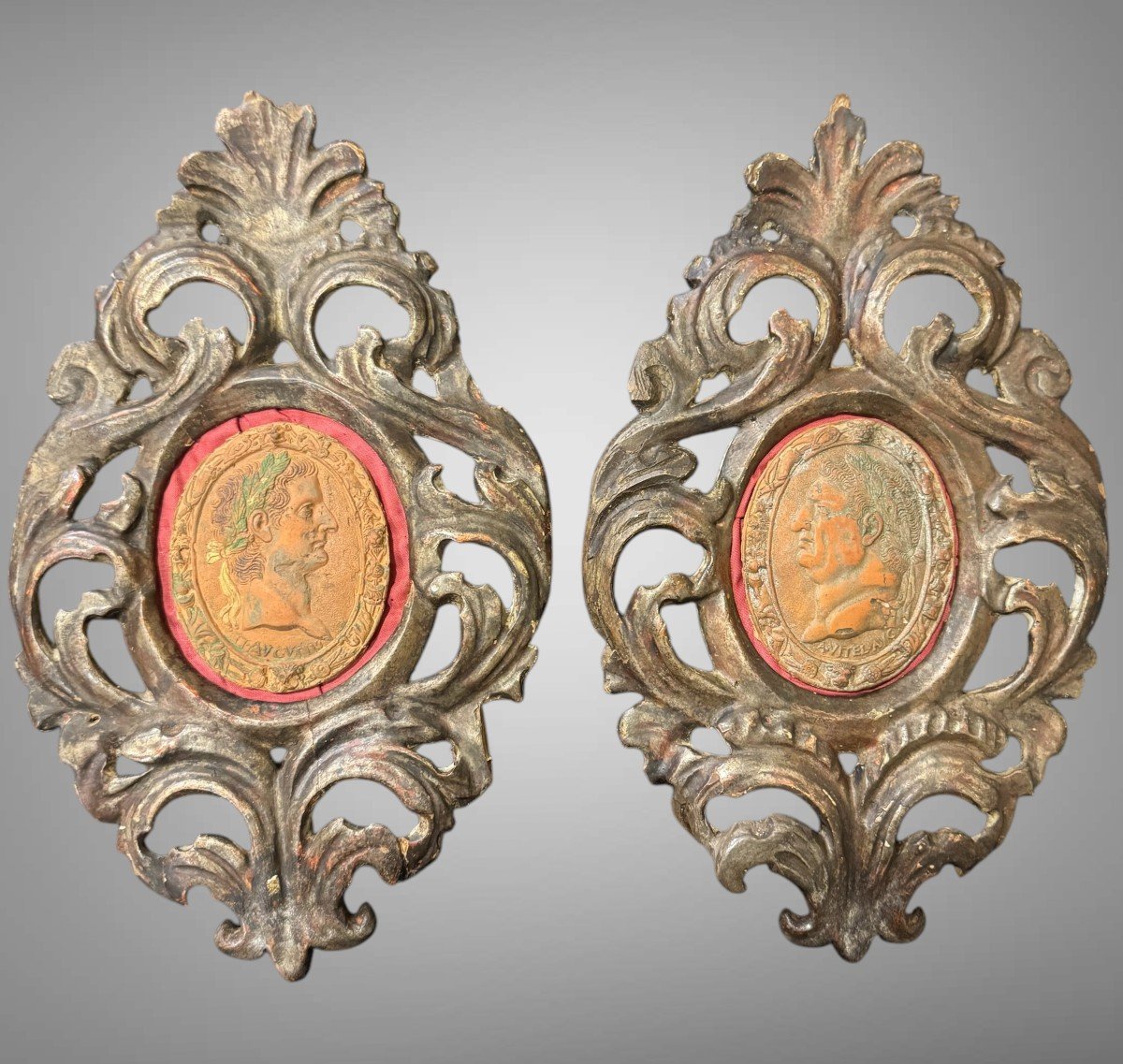 Oval Medallions Of Roman Emperors In Terracotta - 18th Century