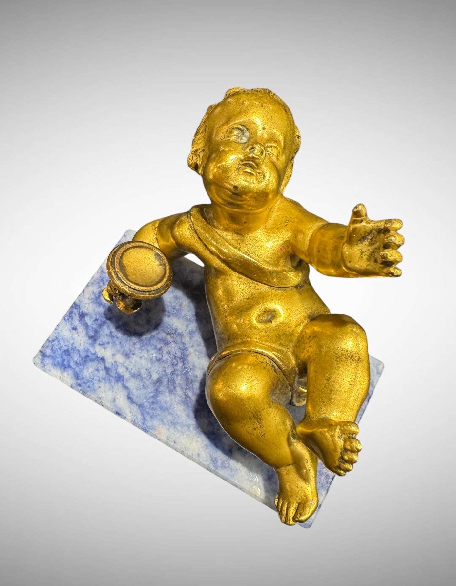 Young Drunken Bacchus - Gilt Bronze Sculpture-photo-2